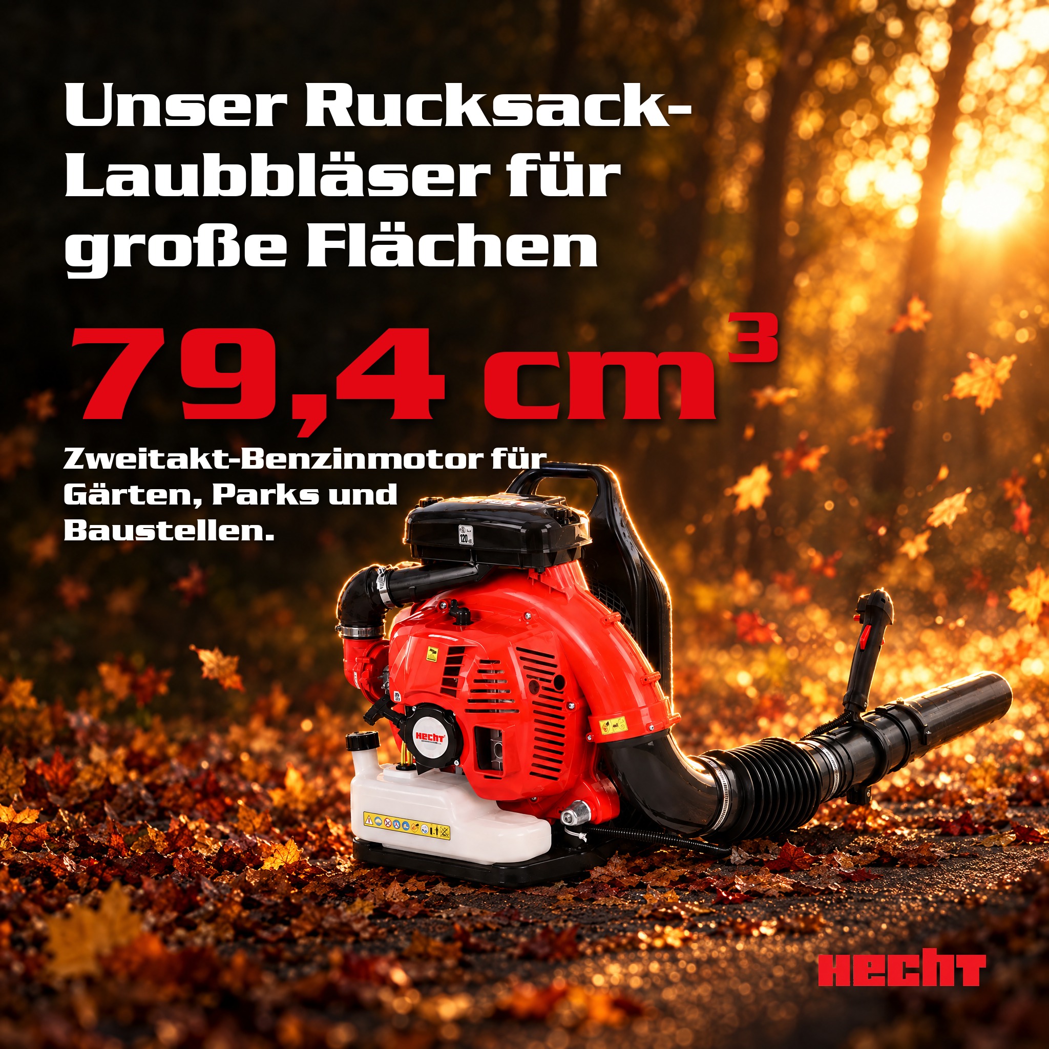 HECHT Laubbläser Benzin: Starker 79,4 ccm Zweitaktmotor für Gärten (Dieses Bild wurde mit Hilfe von KI generiert.)