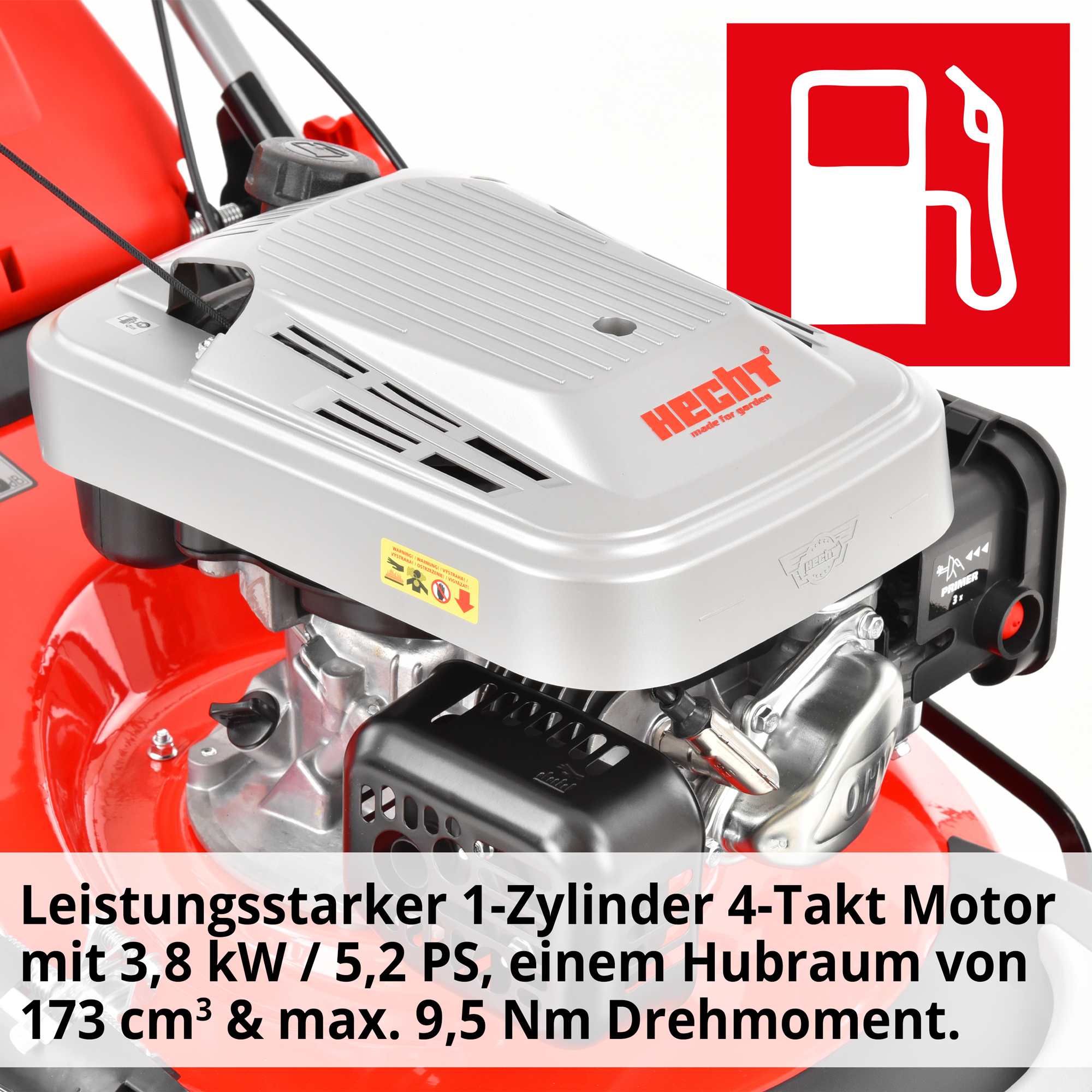 Rasenmäher Benzin Motor 173 ccm 5,2 PS 3,8 kW leistungsstark 4-Takt