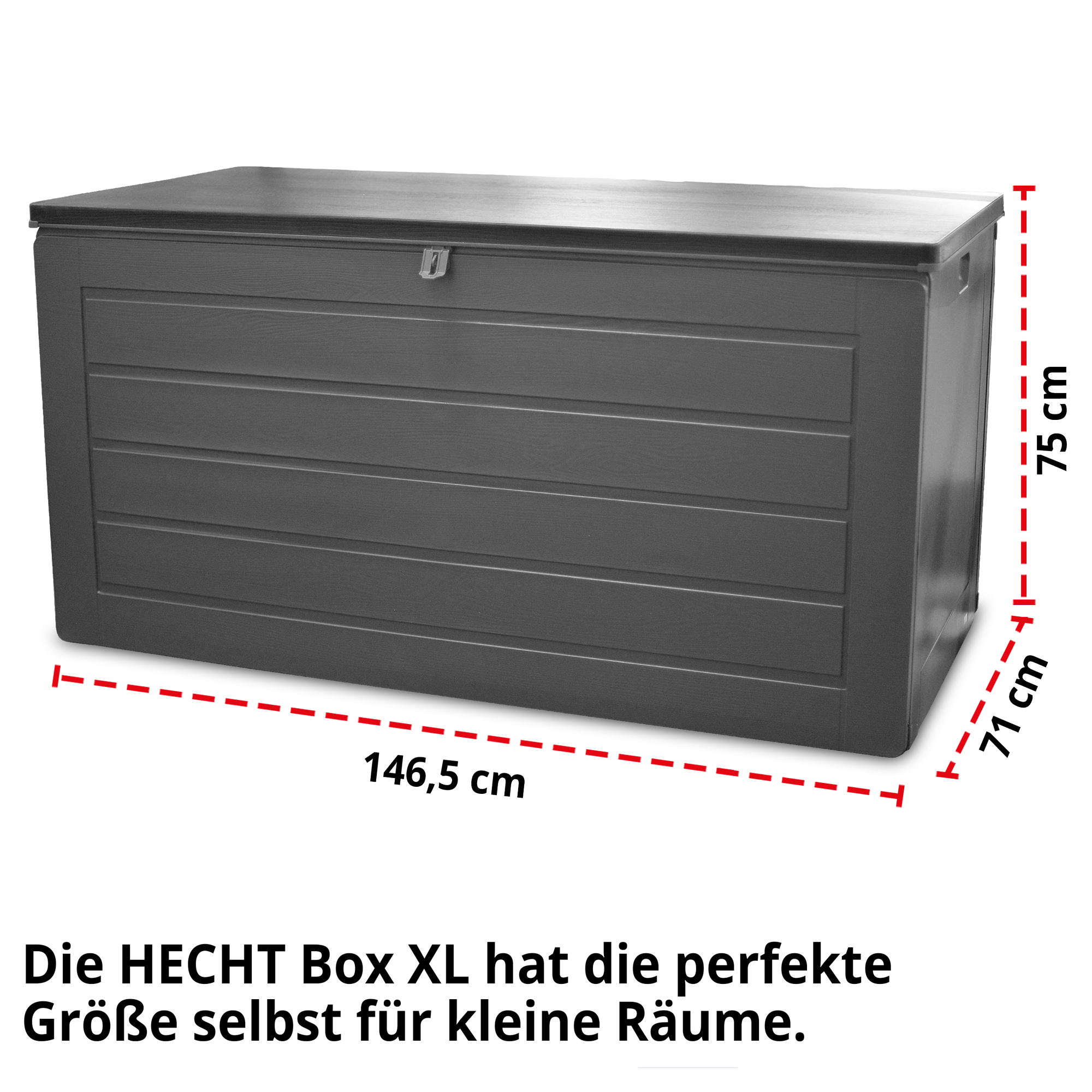 Auflagenbox XL 680 Liter wetterfest mit Deckel & Dämpfer
