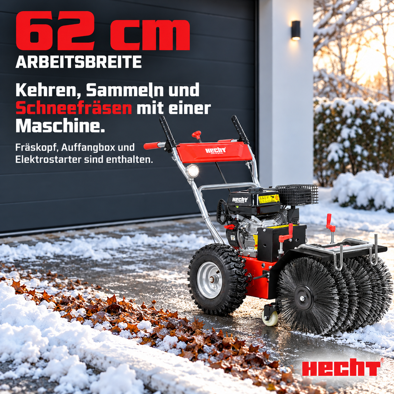 HECHT Kehrmaschine 8616 SE: 230V Elektrostarter für bequemes Anlassen (Dieses Bild wurde mit Hilfe von KI generiert.)