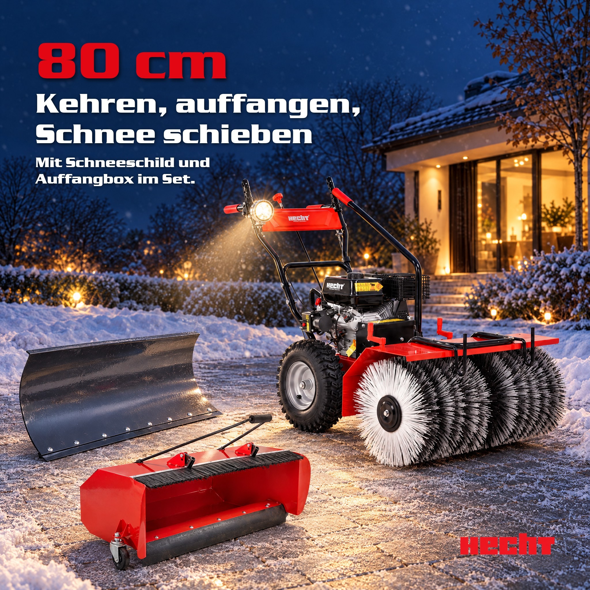 HECHT 8680 SE Set 4 Benzin-Kehrmaschine Bild 1 (Dieses Bild wurde mit Hilfe von KI generiert.)