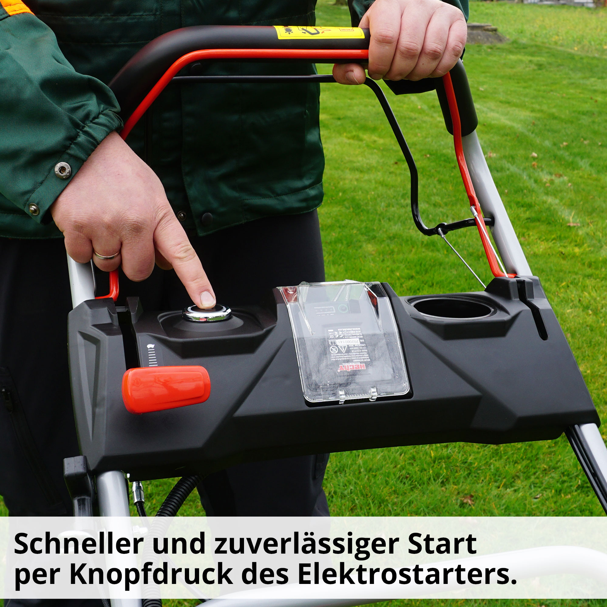 Der große 75 Liter Grasfangkorb des HECHT Rasenmähers lässt sich einfach abnehmen und schnell entleeren