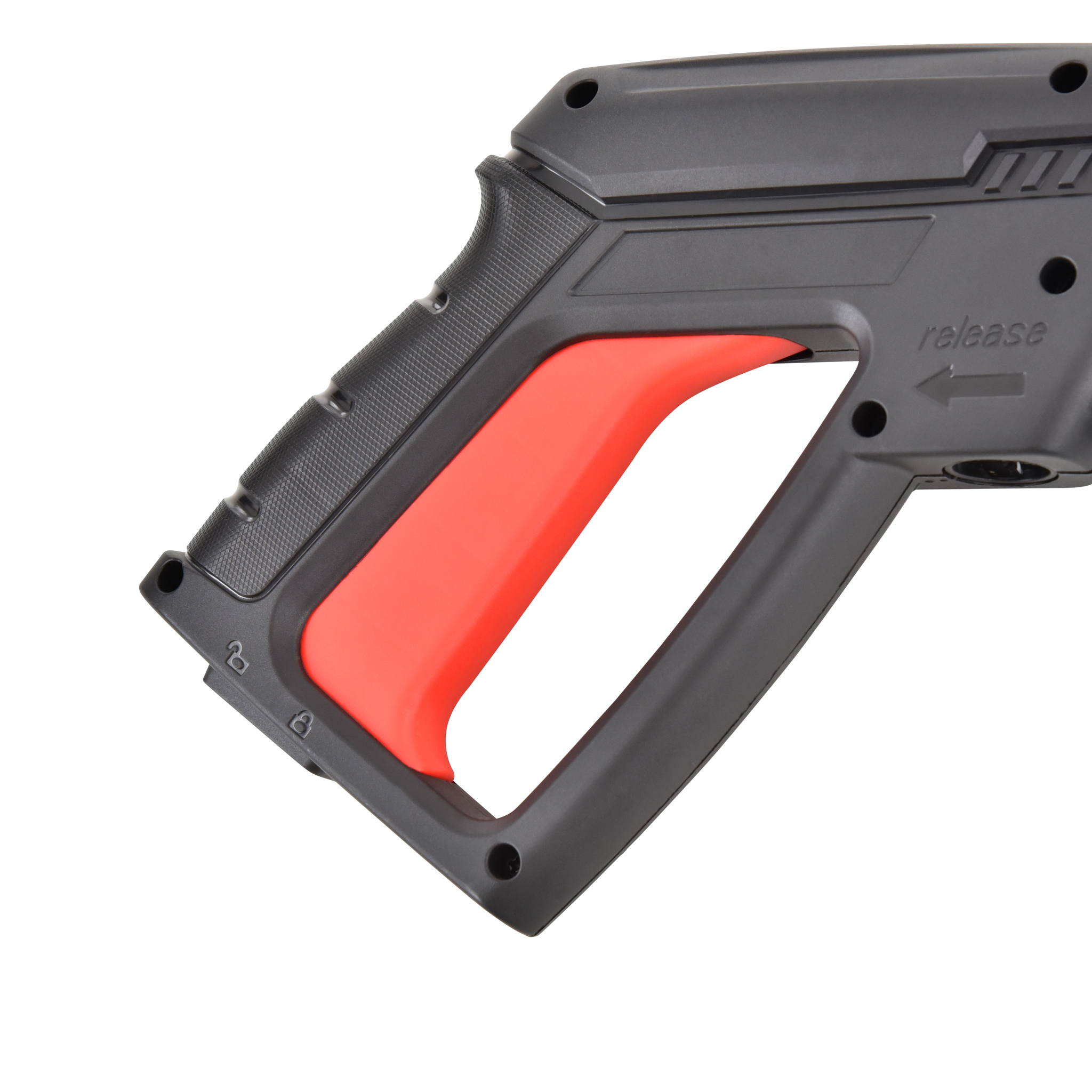 Hochdruckreiniger Griff Sprühpistole Abzug Hebel Sicherheitssperre rot schwarz Detail