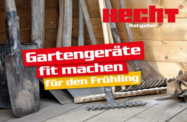 Hecht Gartengeräte fit machen für den Frühling. (Dieses Bild wurde mit Hilfe von KI generiert.)