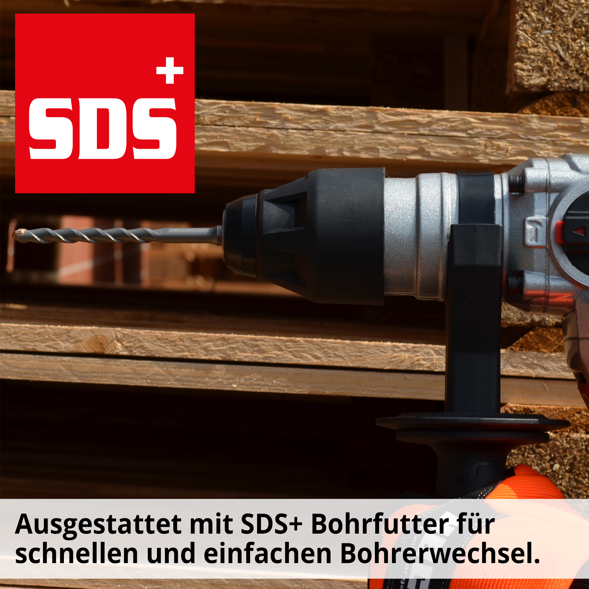 Bohrhammer im Einsatz 6 Joule Schlagenergie Betonmauer bohren HECHT 1036 Kraftvoll