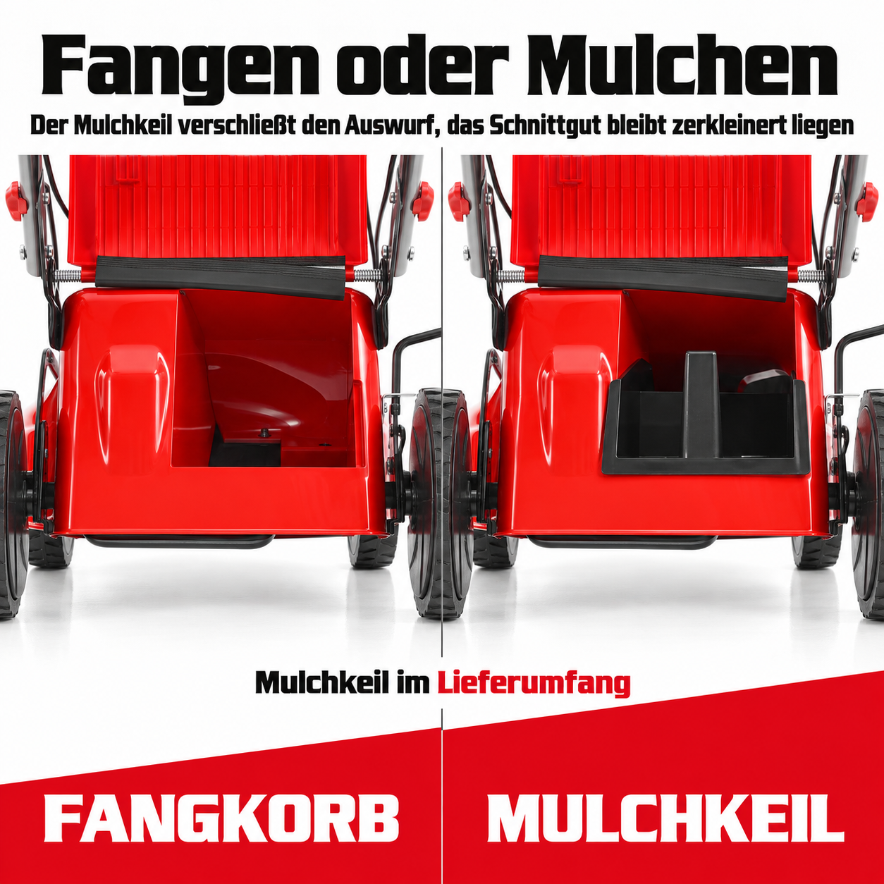 HECHT Akku-Rasenmäher 5141 mit Fangkorb und Mulchkeil im Lieferumfang (Dieses Bild wurde mit Hilfe von KI generiert.)