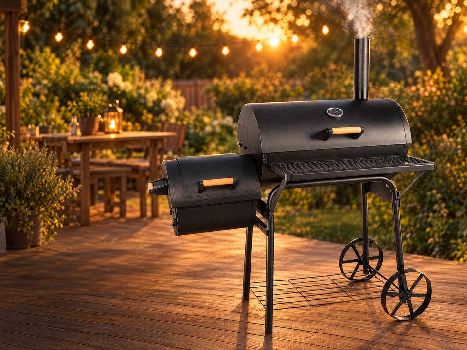 HECHT Smoker-Grill auf der Terrasse