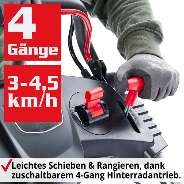 HECHT Benzin Rasenmäher 5563 SXE Benzin Rasenmäher mit zuschaltbarem Hinterradantrieb