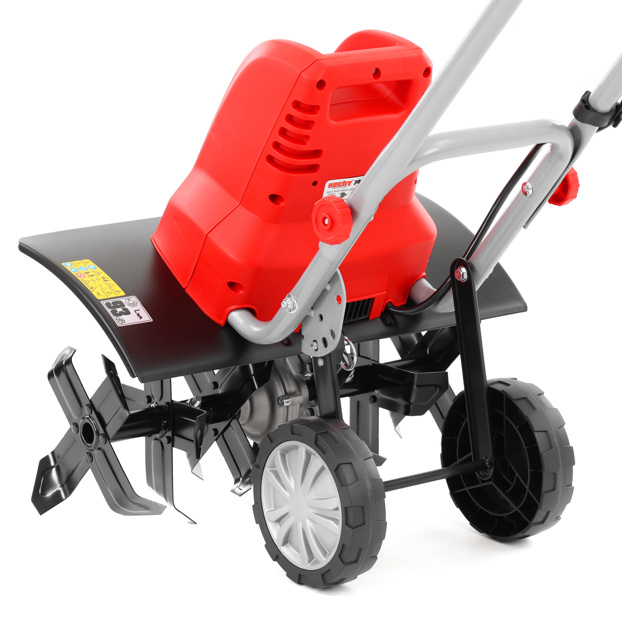 Transporträder höhenverstellbar Fahrwerk hinten Elektro Gartenhacke HECHT 748 (Dieses Bild wurde mit Hilfe von KI generiert.)