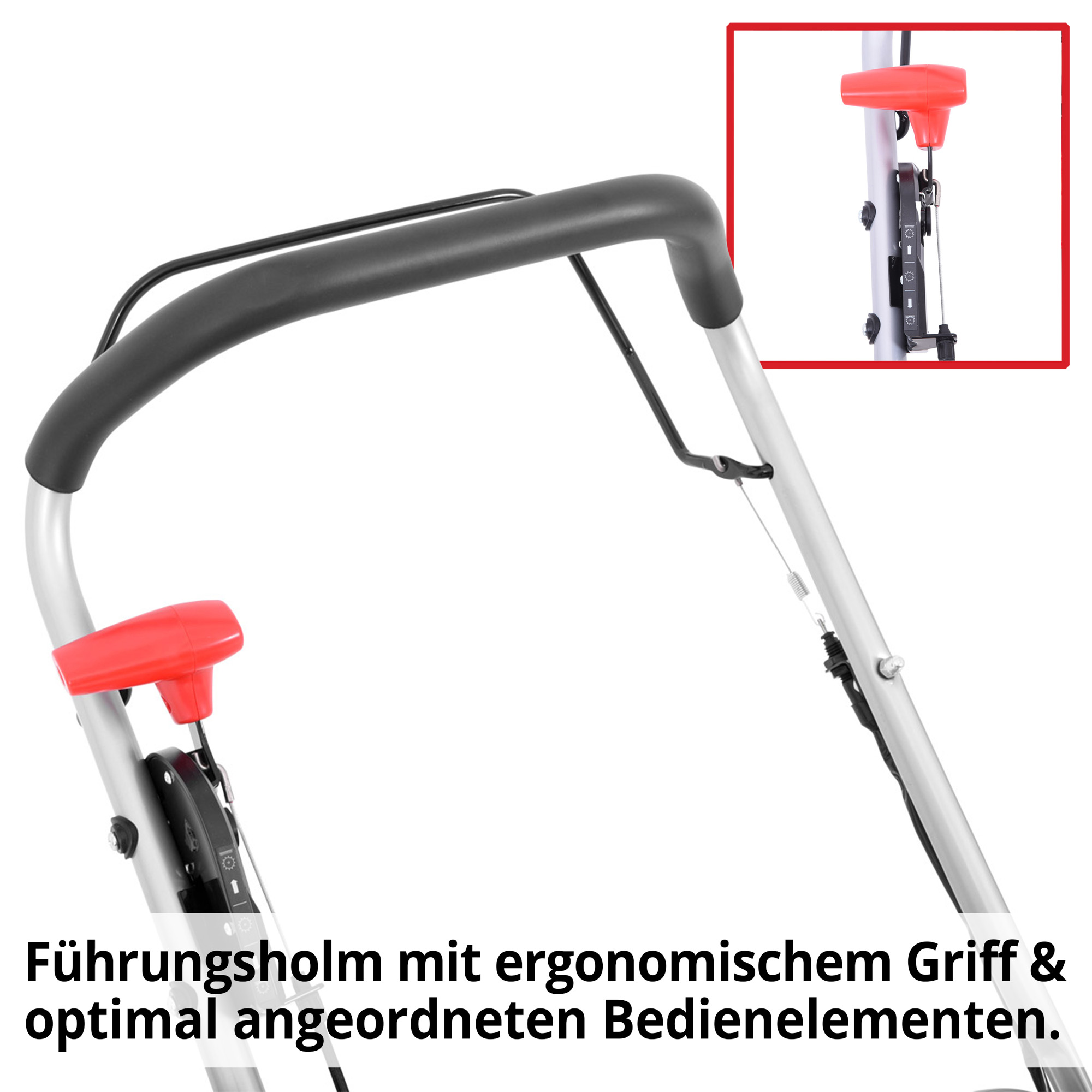 Führungsholm ergonomisch Bedienelemente Gashebel Benzin Vertikutierer HECHT 5676