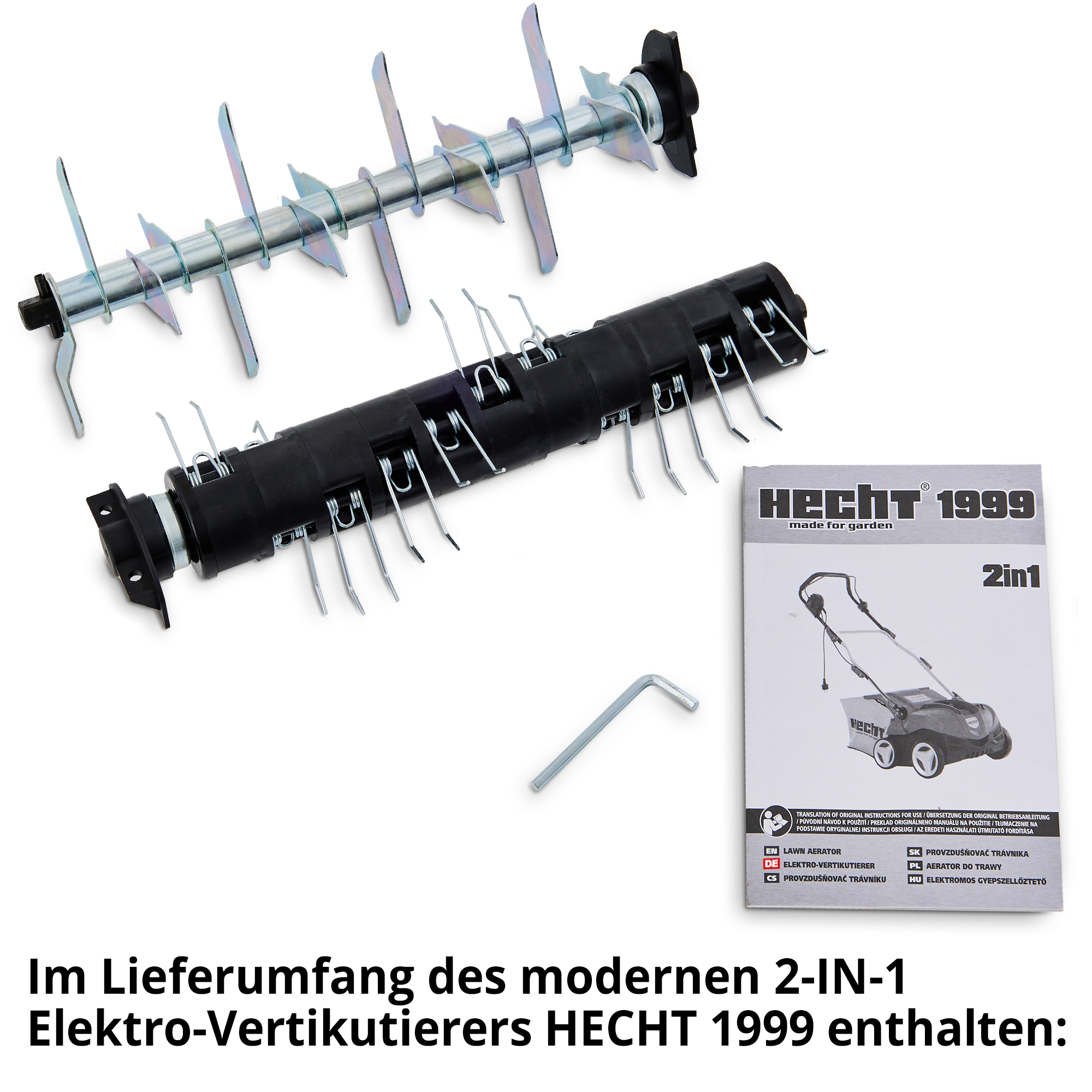 Lieferumfang Zubehör Set Messerwalze Lüfterwalze Werkzeug HECHT 1999 Vertikutierer