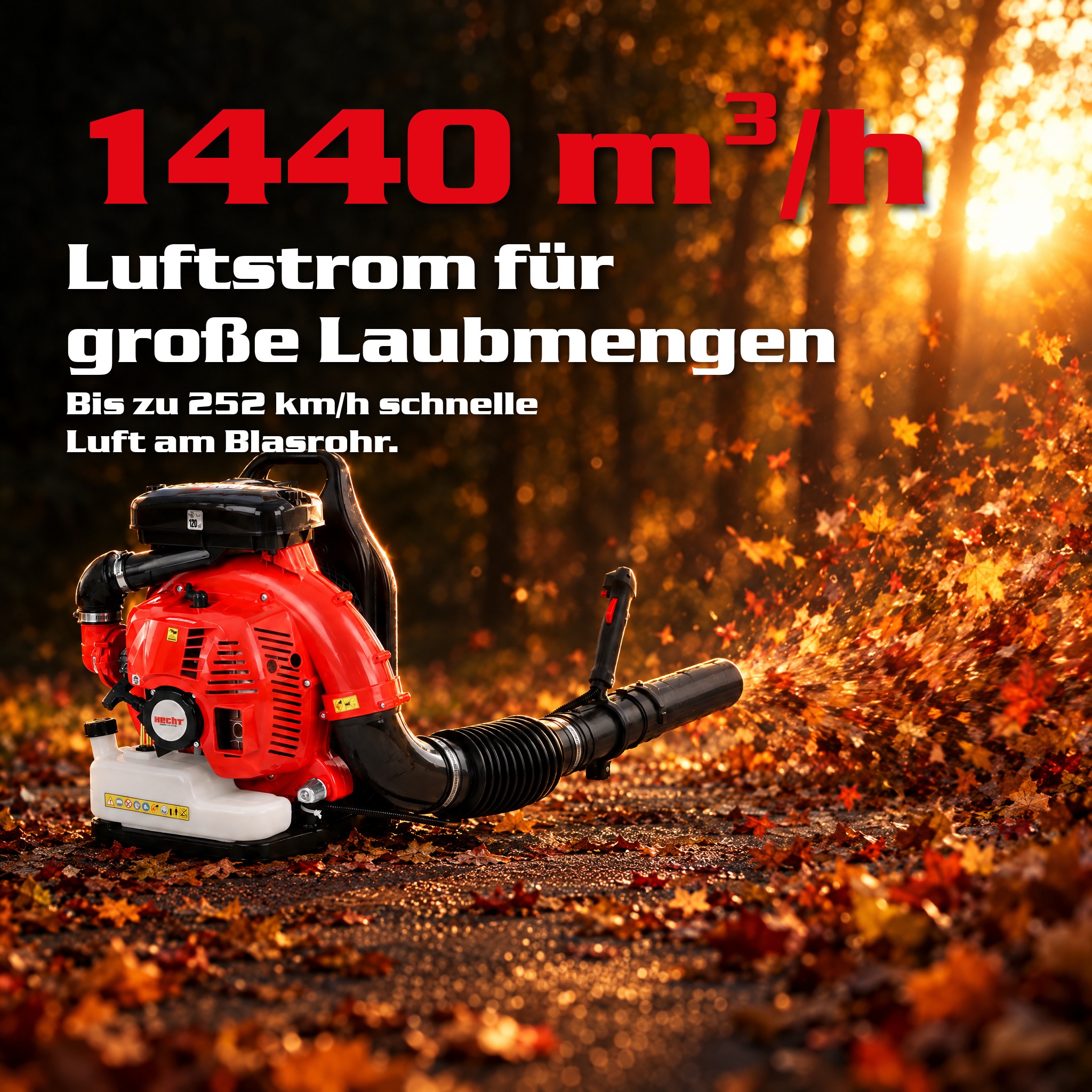 Luftstrom Laubbläser: Bis zu 252 km/h schnelle Luft für Laubmengen (Dieses Bild wurde mit Hilfe von KI generiert.)