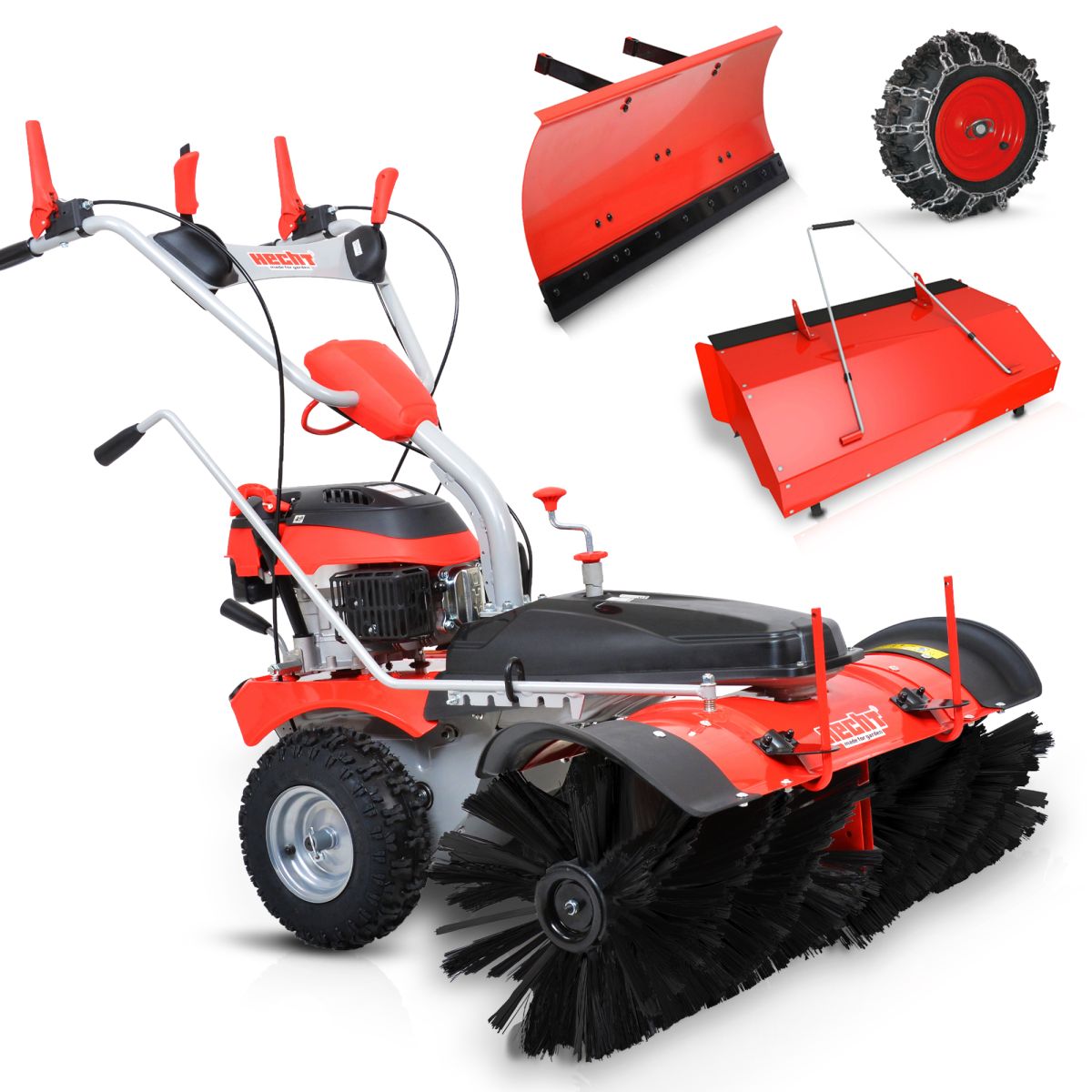 Hecht 8101 S kmpl. Set Kehrmaschine mit Auffangbox Schneeschiild