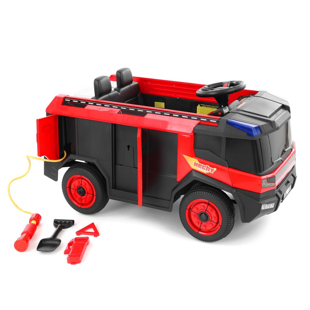 Feuerwehr-Kinderauto mit Sirene und funktionierendem Löschsystem (Dieses Bild wurde mit Hilfe von KI generiert.)