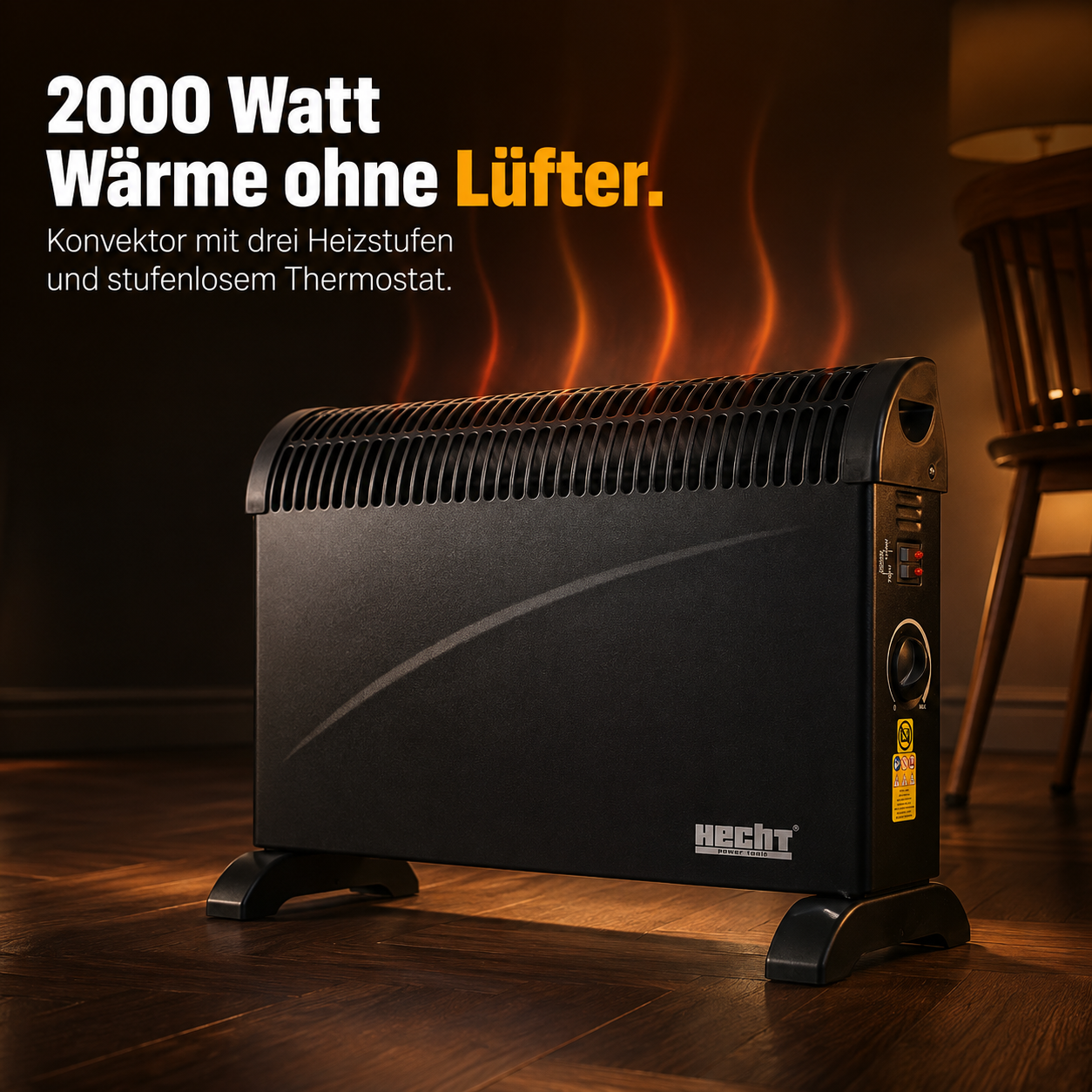 HECHT Konvektor 3523 B: Geräuschlose 2000 Watt Elektroheizung (Dieses Bild wurde mit Hilfe von KI generiert.)