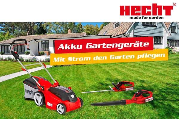 Akku Geräte von Hecht auf einer Wiese.