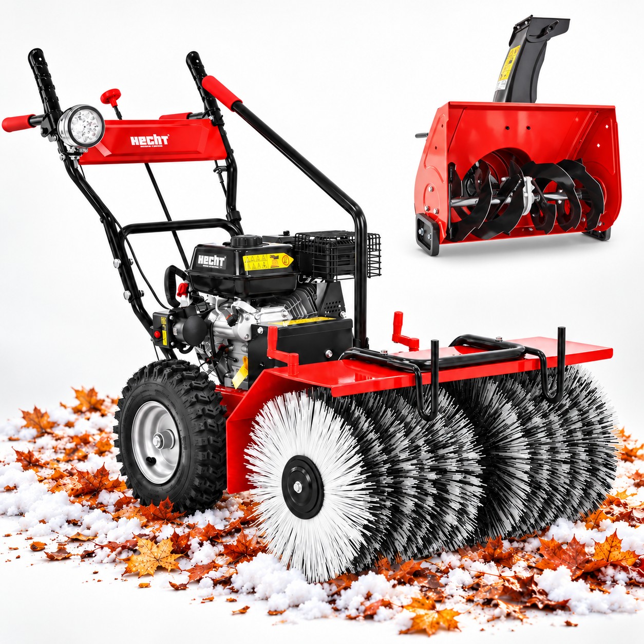 Kehrmaschine Benzin HECHT 8680 SE SET 3 (Dieses Bild wurde mit Hilfe von KI generiert.)