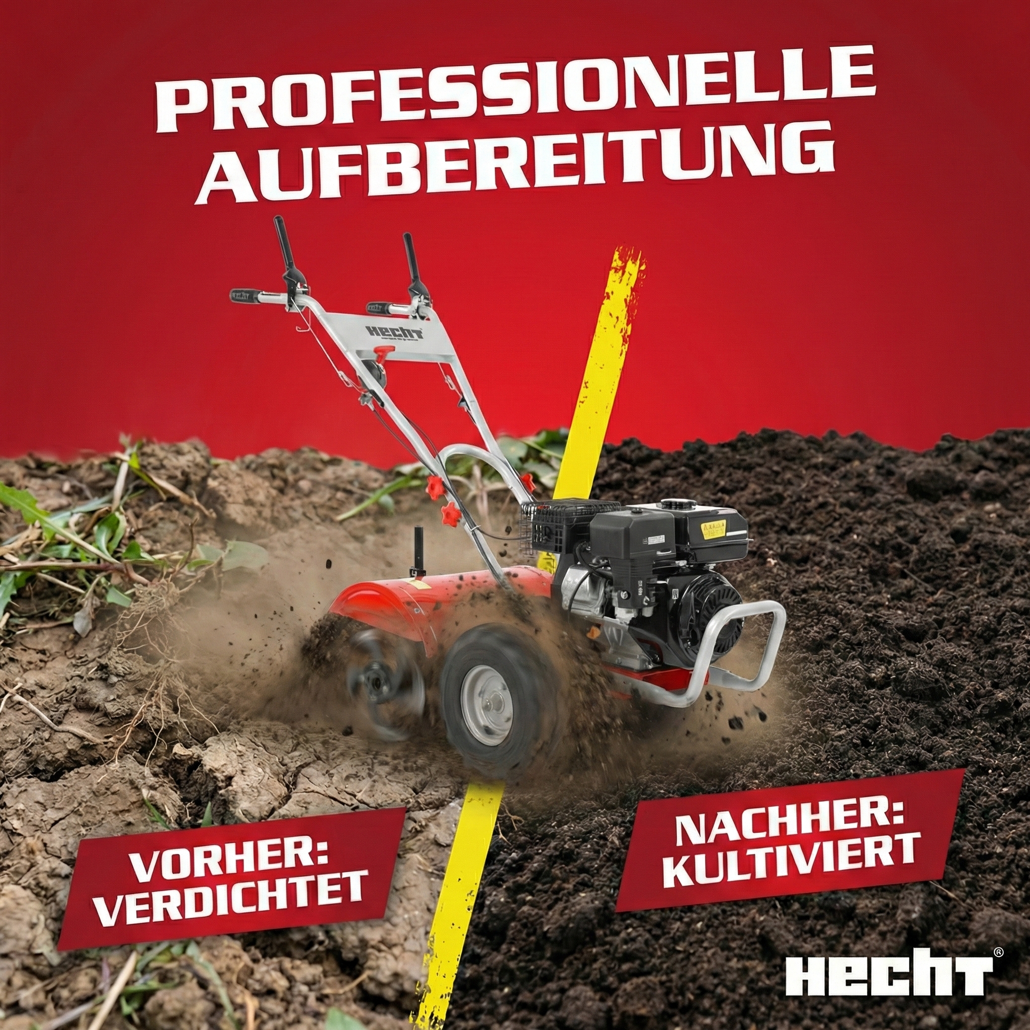 HECHT Motorhacke im Einsatz: Professionelle Bodenaufbereitung leicht gemacht