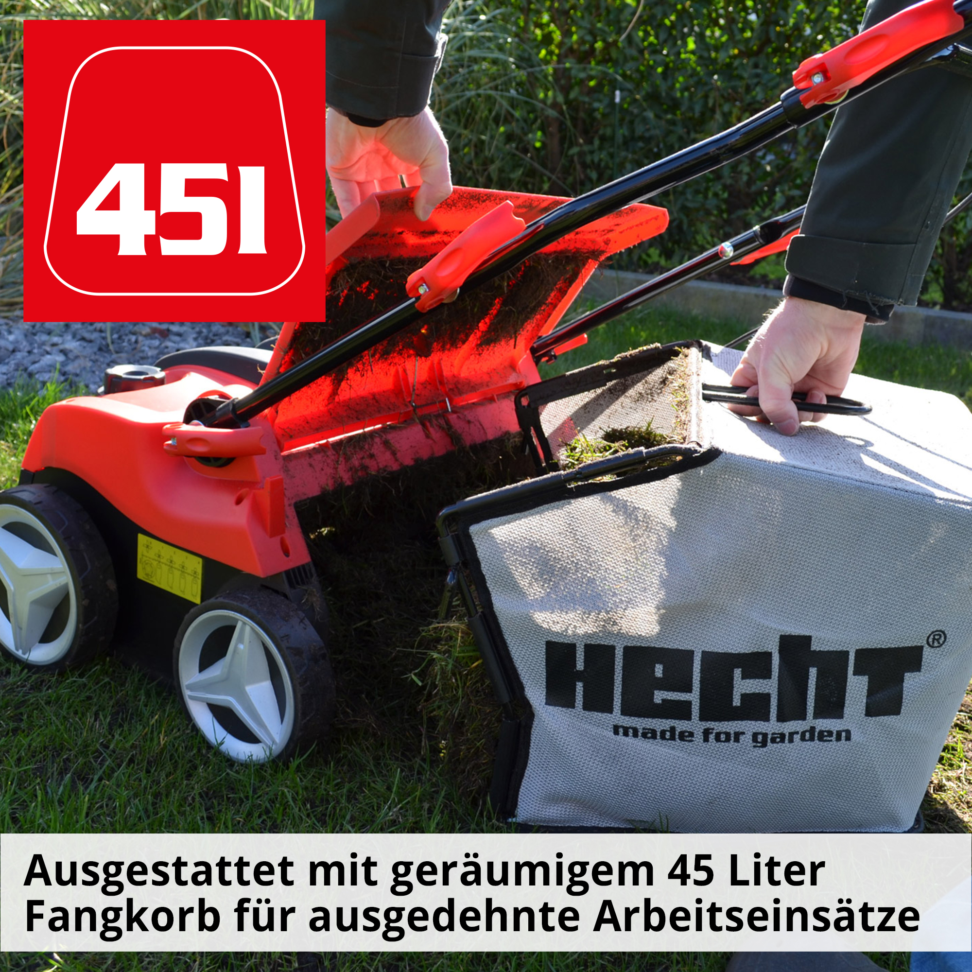 Fangkorb 45 Liter Vertikutierer Grasfangsack Gewebe Entnahme HECHT 1999 Zubehör