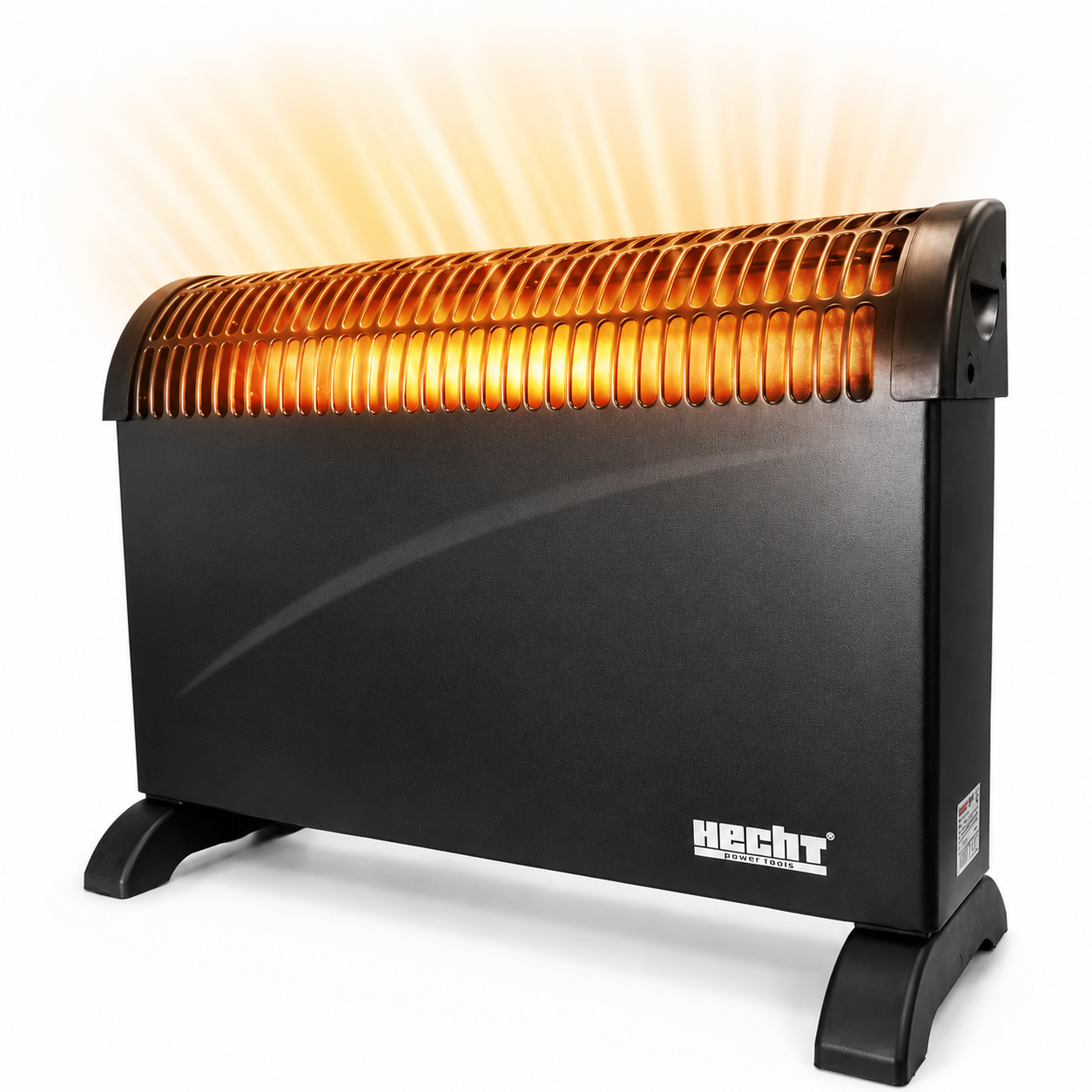 HECHT Elektroheizung 3523 B in Aktion mit aufsteigenden Wärmewellen (Dieses Bild wurde mit Hilfe von KI generiert.)