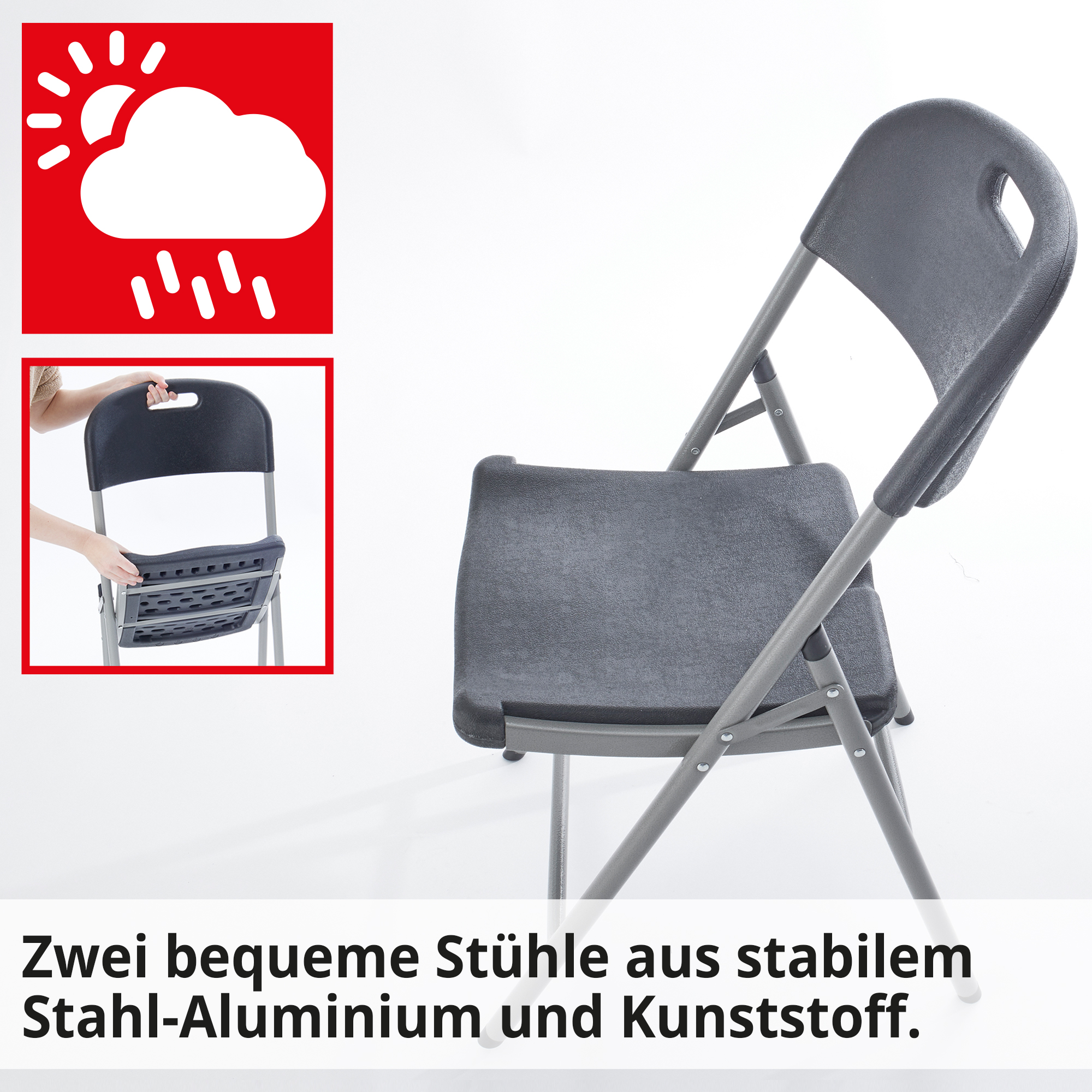 Bequeme Klappstühle aus wetterfestem Material I Einfach zum Transportieren