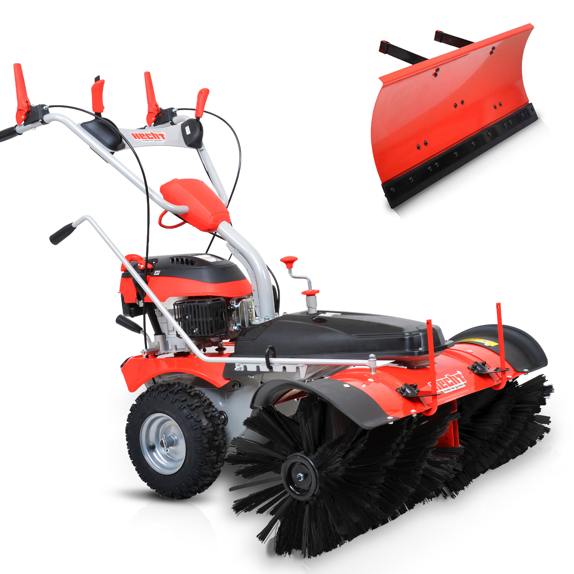 HECHT Benzin Kehrmaschine 8101 S inklusive Schneeschild  (Dieses Bild wurde mit Hilfe von KI generiert.)