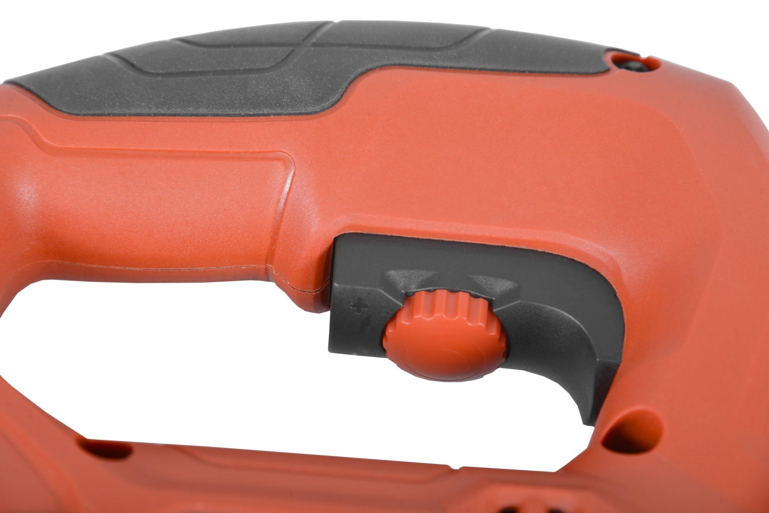Drehzahlregulierung Stichsäge Einstellrad am Handgriff zur stufenlosen Vorwahl der Hubzahl für materialgerechtes Arbeiten (Dieses Bild wurde mit Hilfe von KI generiert.)