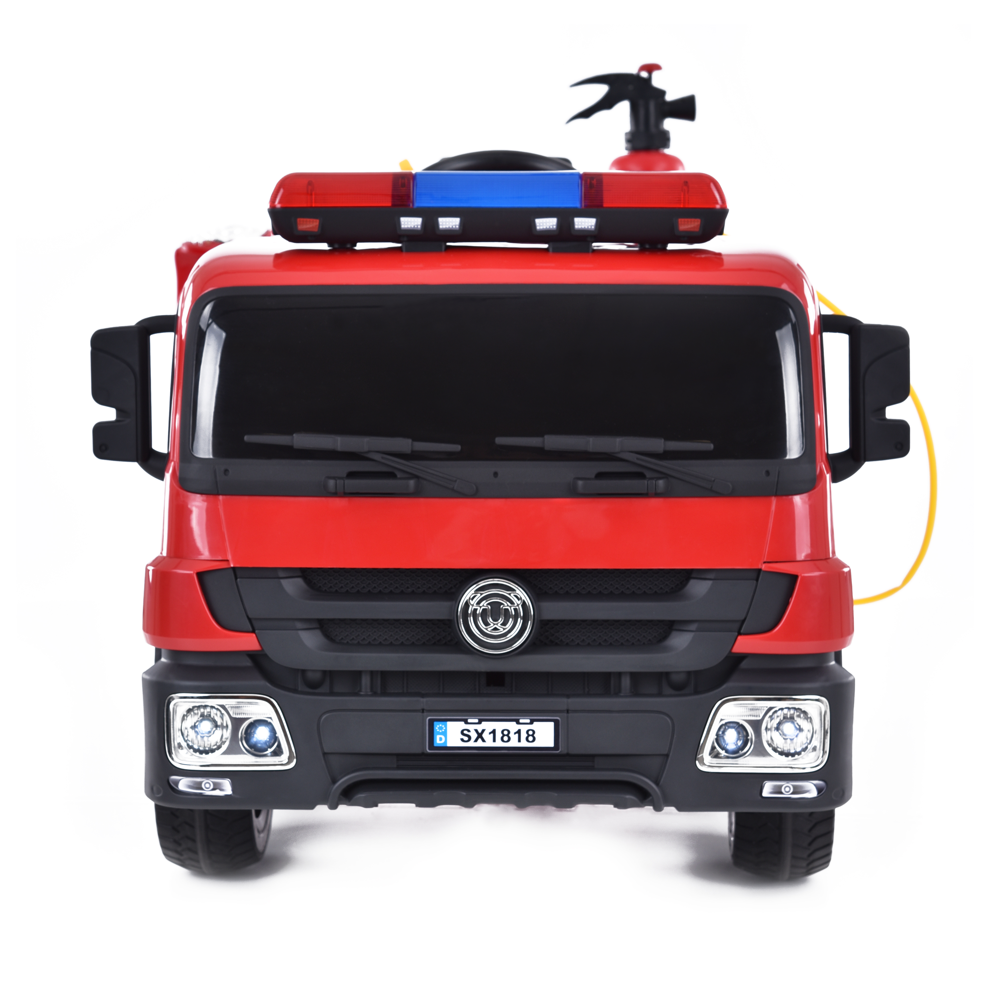 HECHT Kinderauto Feuerwehr 51818 Frontansicht mit Spritze (Dieses Bild wurde mit Hilfe von KI generiert.)