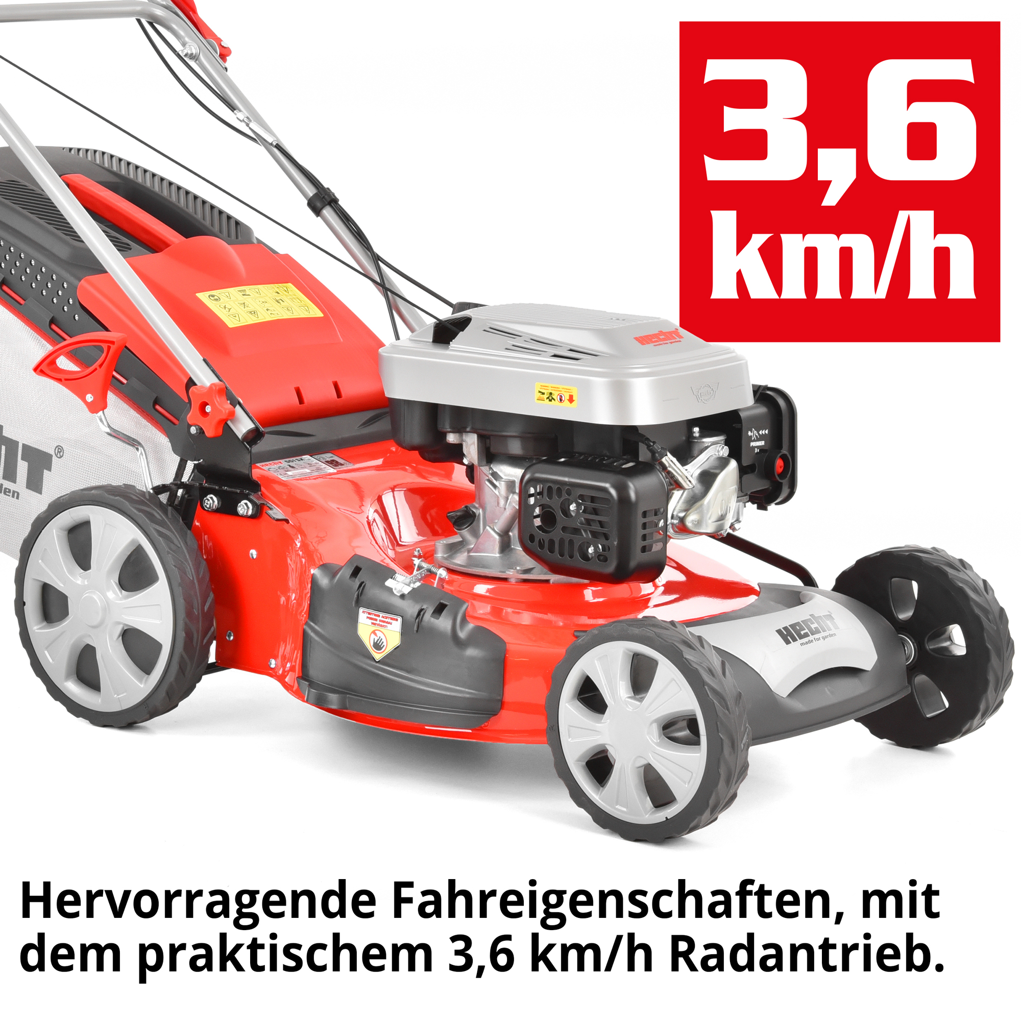 Rasenmäher Benzin Radantrieb 3,6 km/h Geschwindigkeit Selbstfahrer Getriebe