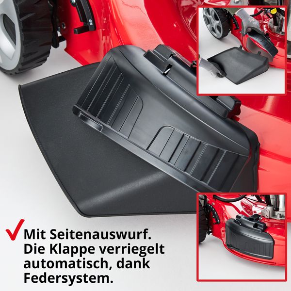 HECHT Benzin Rasenmäher 5563 SXE Benzin Rasenmäher mit verriegelbarem Seitenauswurf