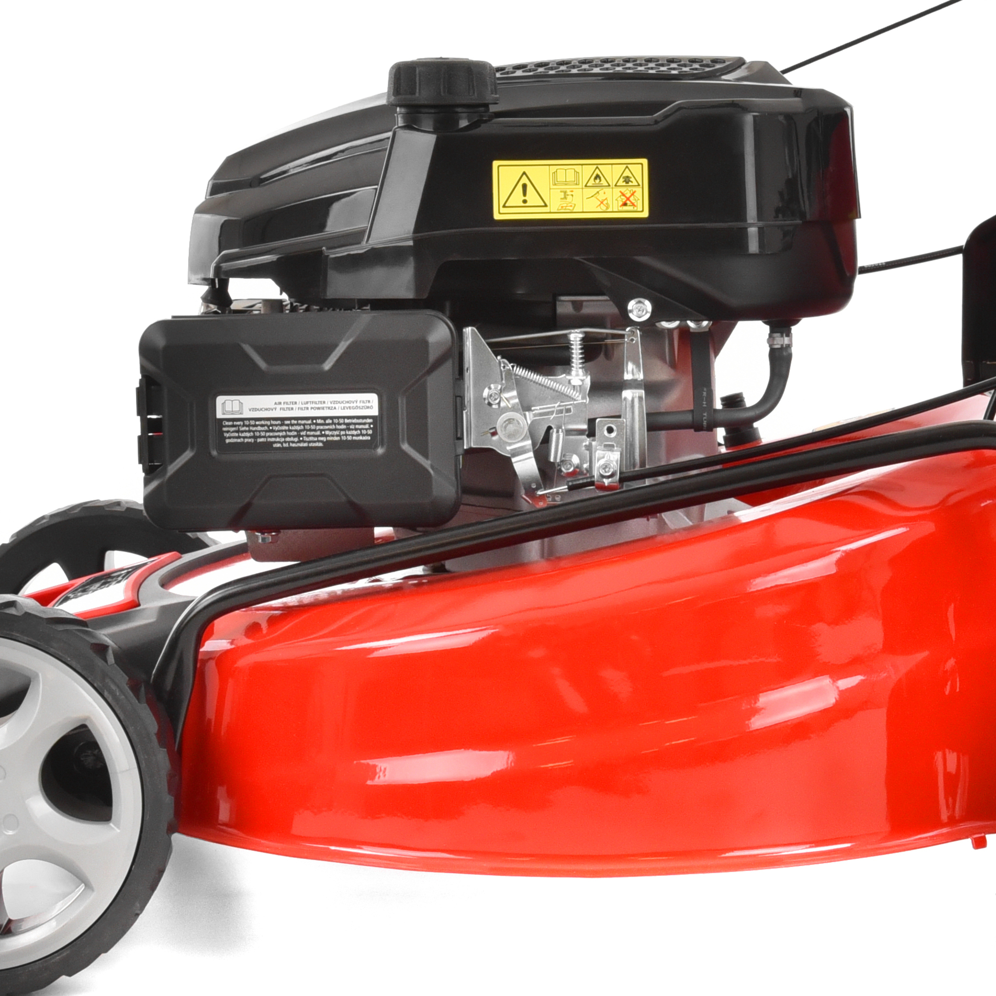 Stahlgehäuse Rasenmäher robustes Mähdeck Benzinmotor Seitenprofil HECHT 554 SX