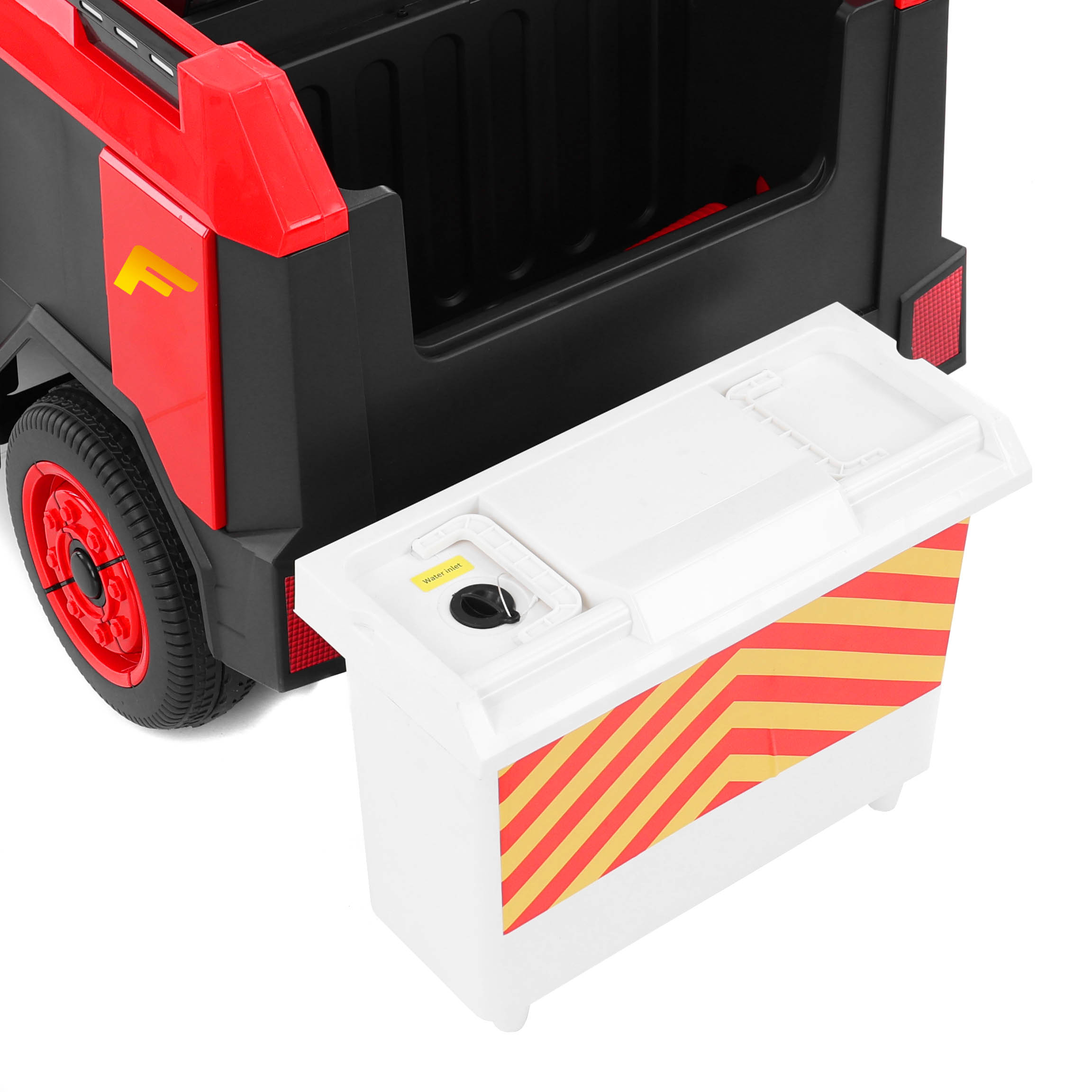 Kinder Elektro Feuerwehrauto Wassertank abnehmbar (Dieses Bild wurde mit Hilfe von KI generiert.)