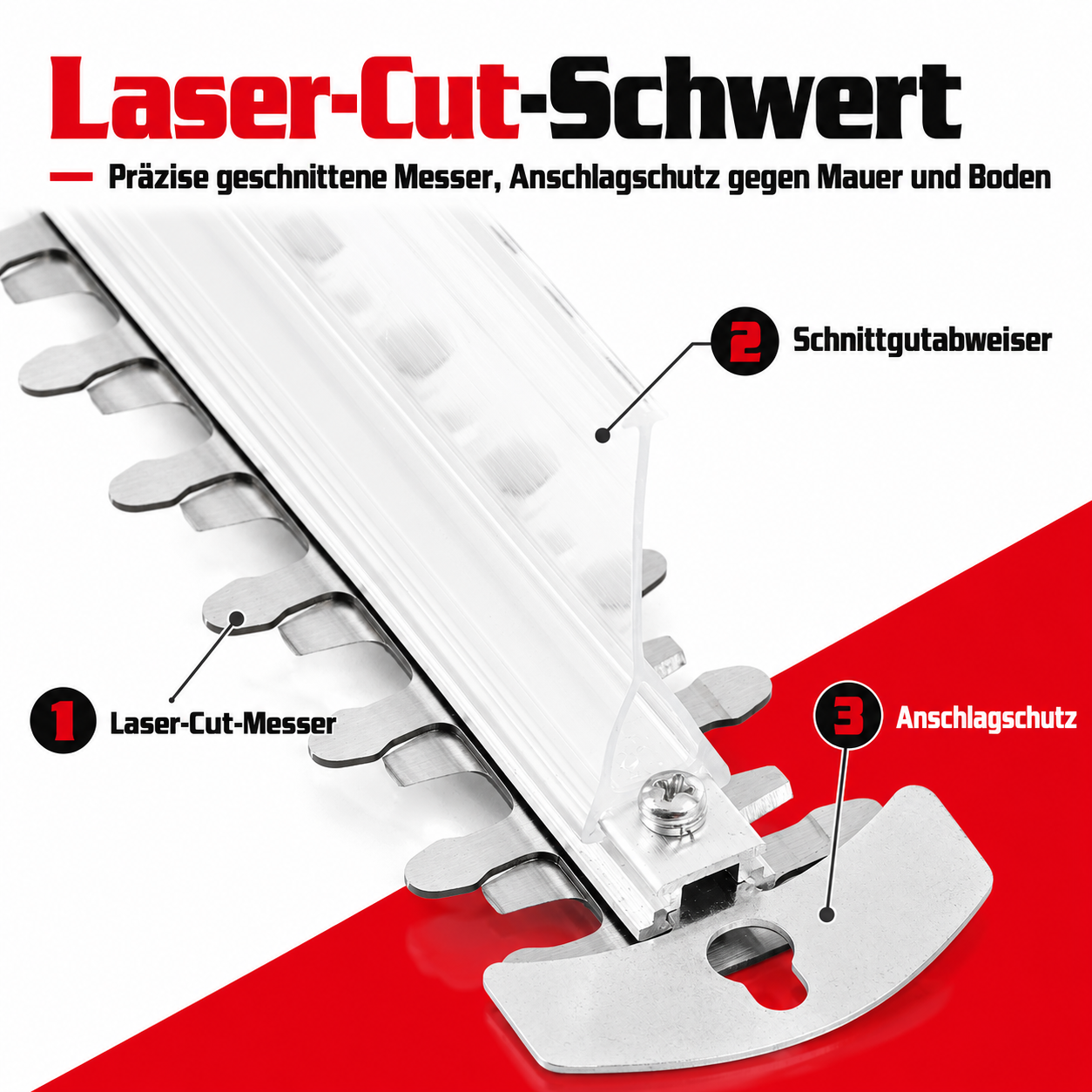 Präzises Laser-Cut-Schwert mit Anschlagschutz an der HECHT Schere (Dieses Bild wurde mit Hilfe von KI generiert.)