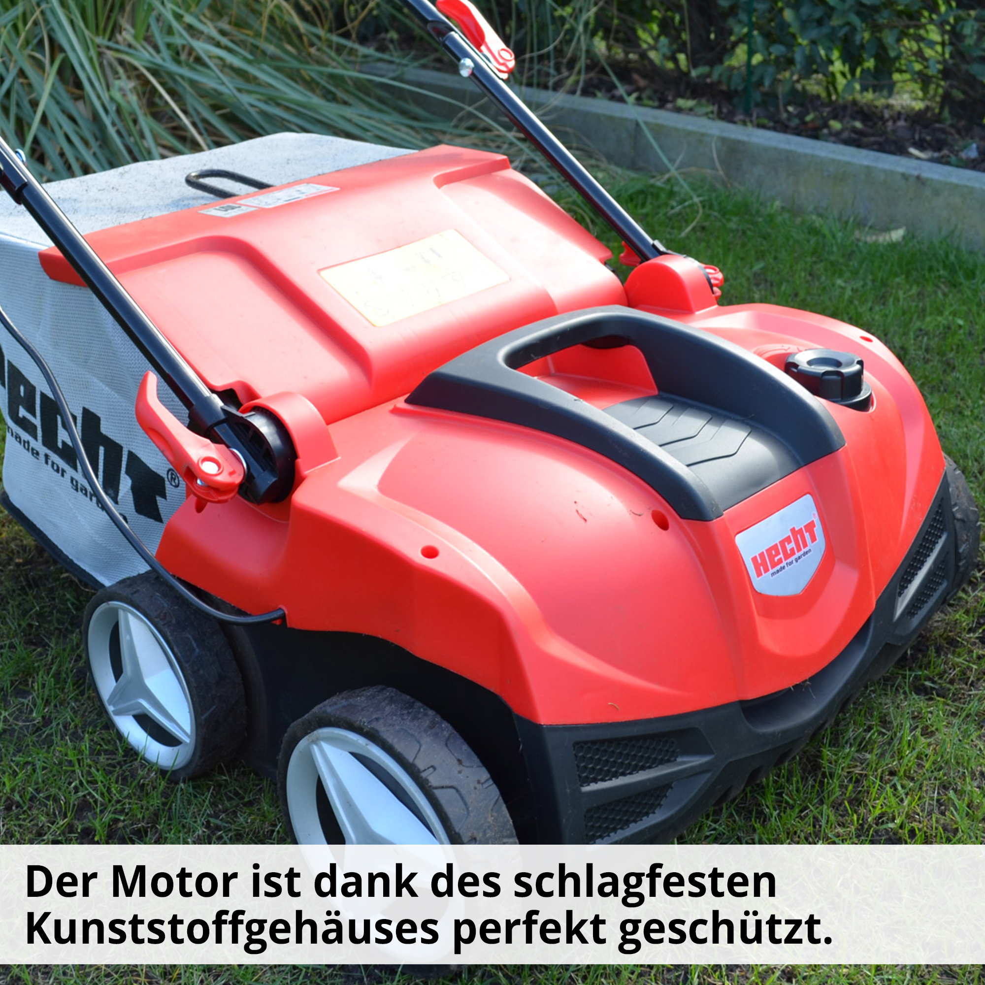 Schlagfestes Kunststoffgehäuse Vertikutierer Chassis rot robust Design HECHT 1999