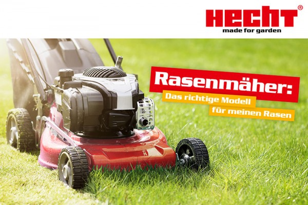 Der Hecht Rasenmäher mäht eine Wiese.