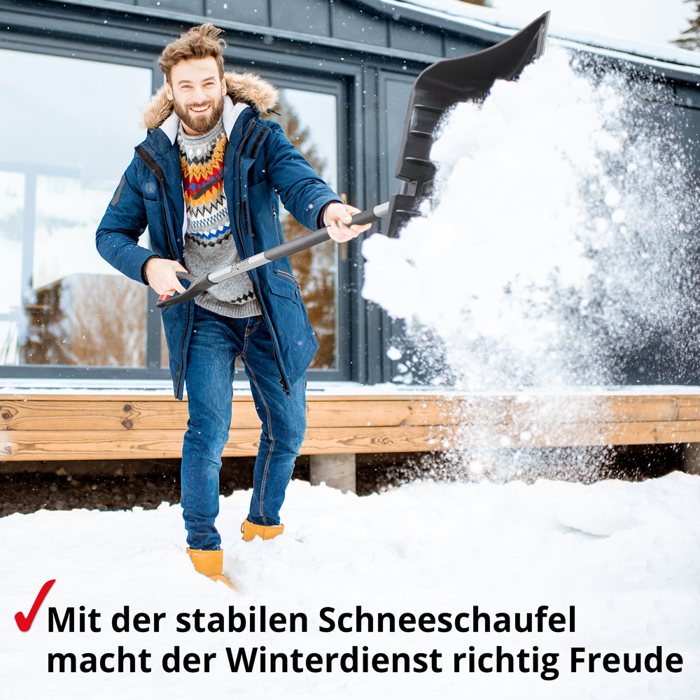 ALU Profi Schneeschieber, Schneeschaufel mit leichtem Stiel aus Aluminium –  46 cm Metallblatt